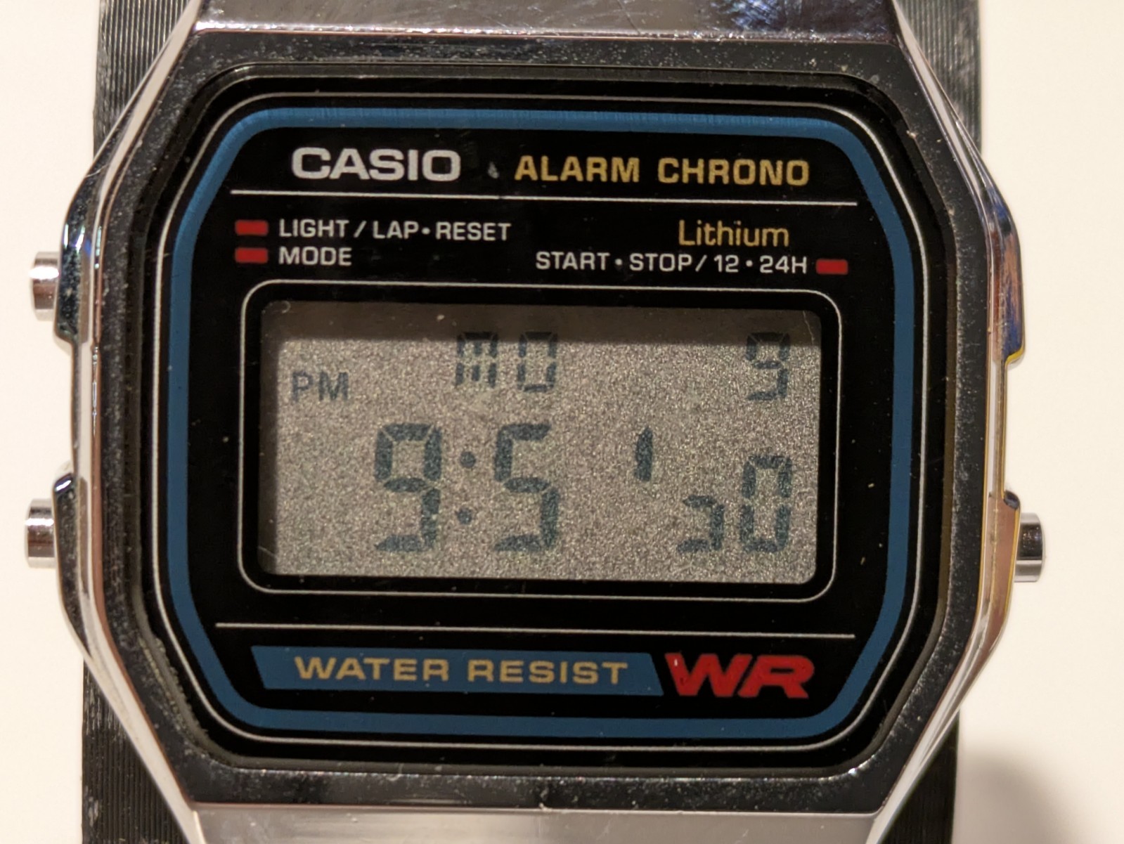 Vintage Casio Digital Watch 593 A158W, Great Condition, Stainless, New Battery