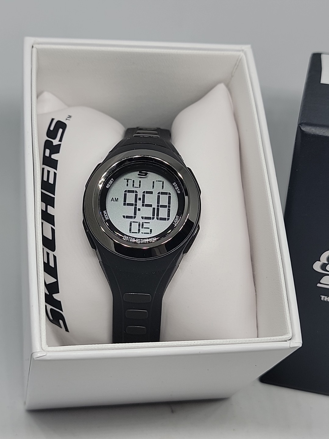 Skechers Tennyson Womens Digital Black Strap Watch Sr2063 Water Rest. New Nib