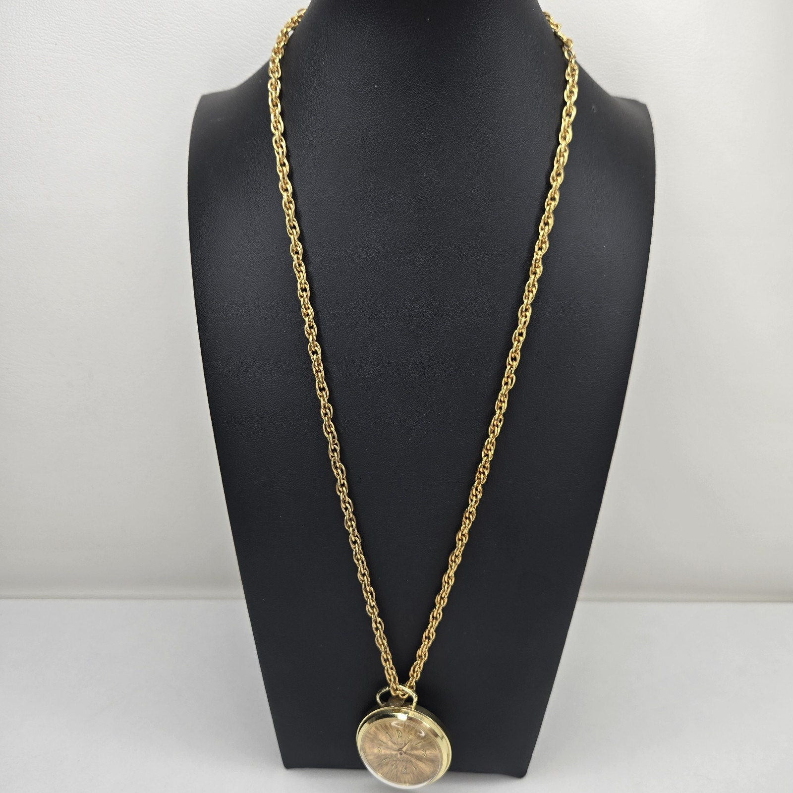 Vtg Swiss Made Anti-magnetic Wind Up GOMA Pendant Watch Necklace Untested