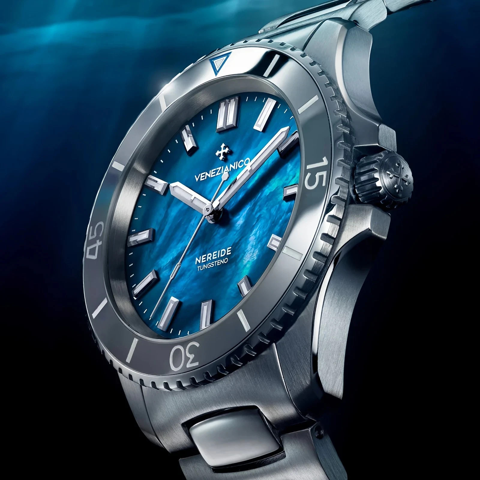 VENEZIANICO NEREIDE TUNGSTENO 39 3121541C Automatic Blue MOP Dial Diver’s Watch