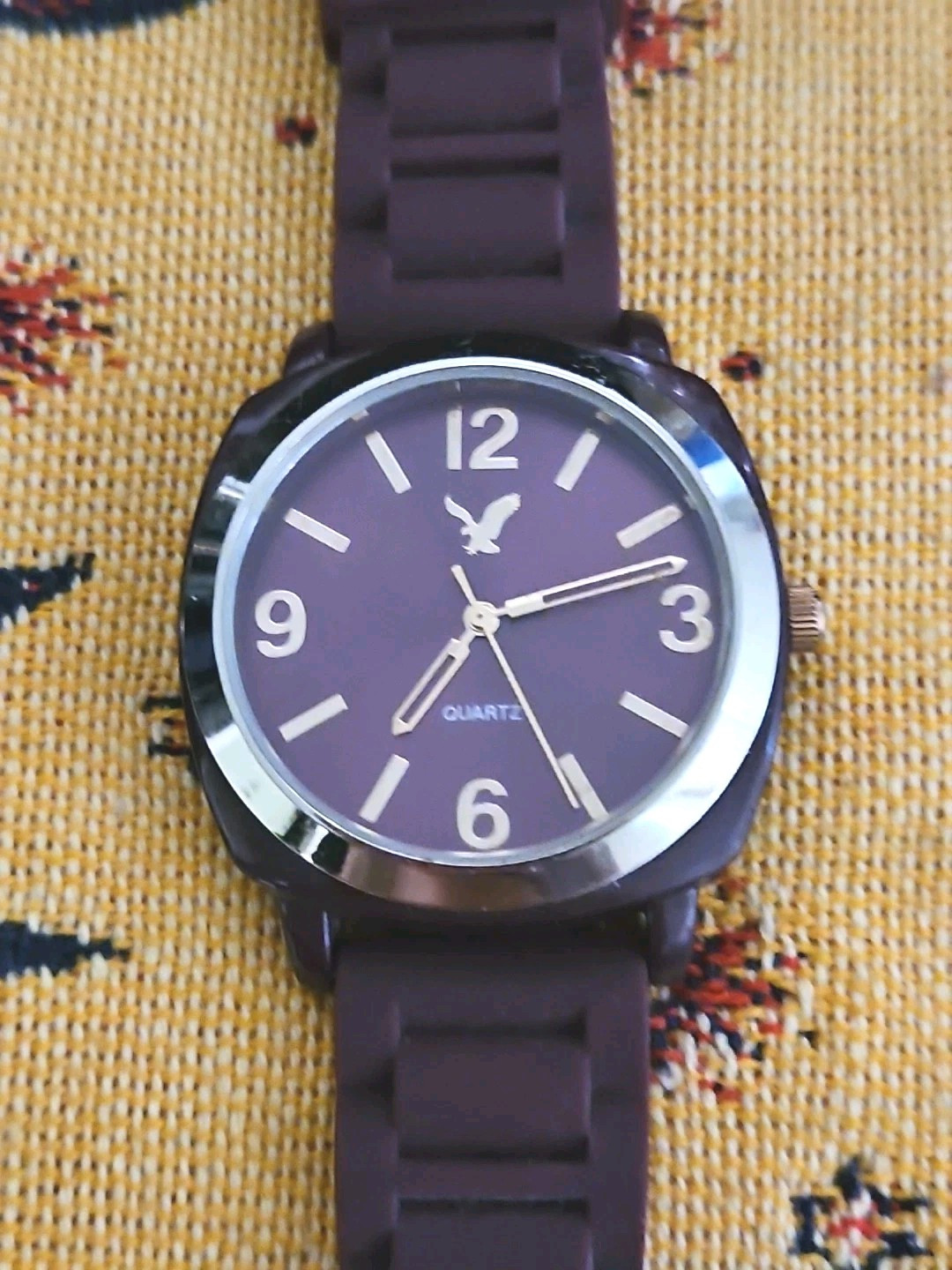 American Eagle Outfitters 3450 All Purple Tone Quartz Watch Rubber Band NB