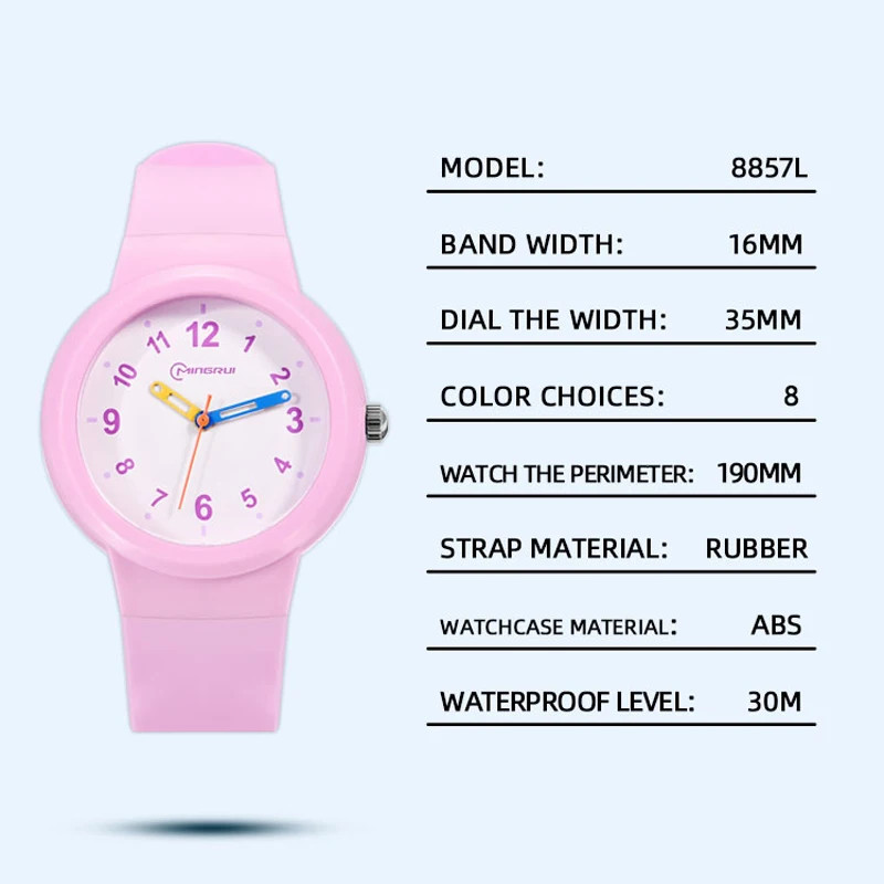 Children’s Quartz Watch 3-12 Years Simple Fashion Sports Waterproof High Quality