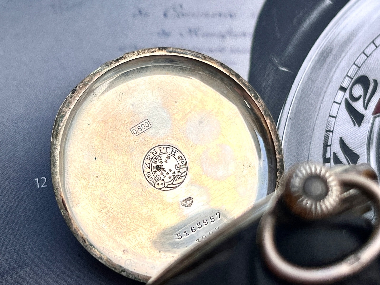 RARE Antique 1920s ZENITH Pocket Watch .800 Silver Grand Prix Paris 1900 Working