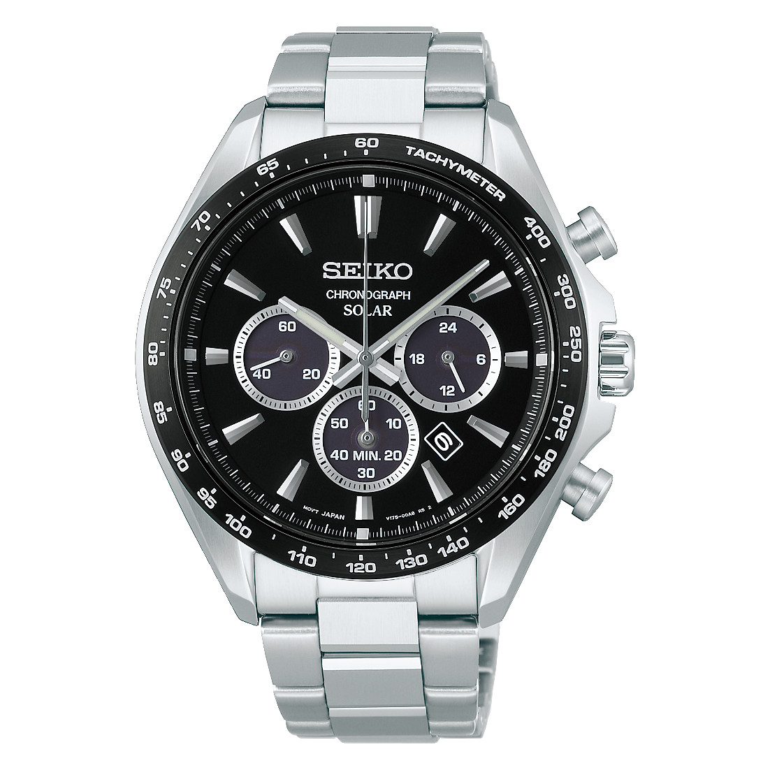 Seiko SELECTION SBPY185 Chronograph Solar Black Dial 42.2mm Watch