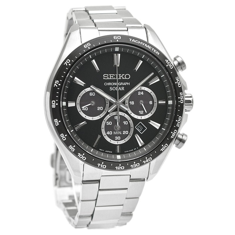 Seiko SELECTION SBPY185 Chronograph Solar Black Dial 42.2mm Watch
