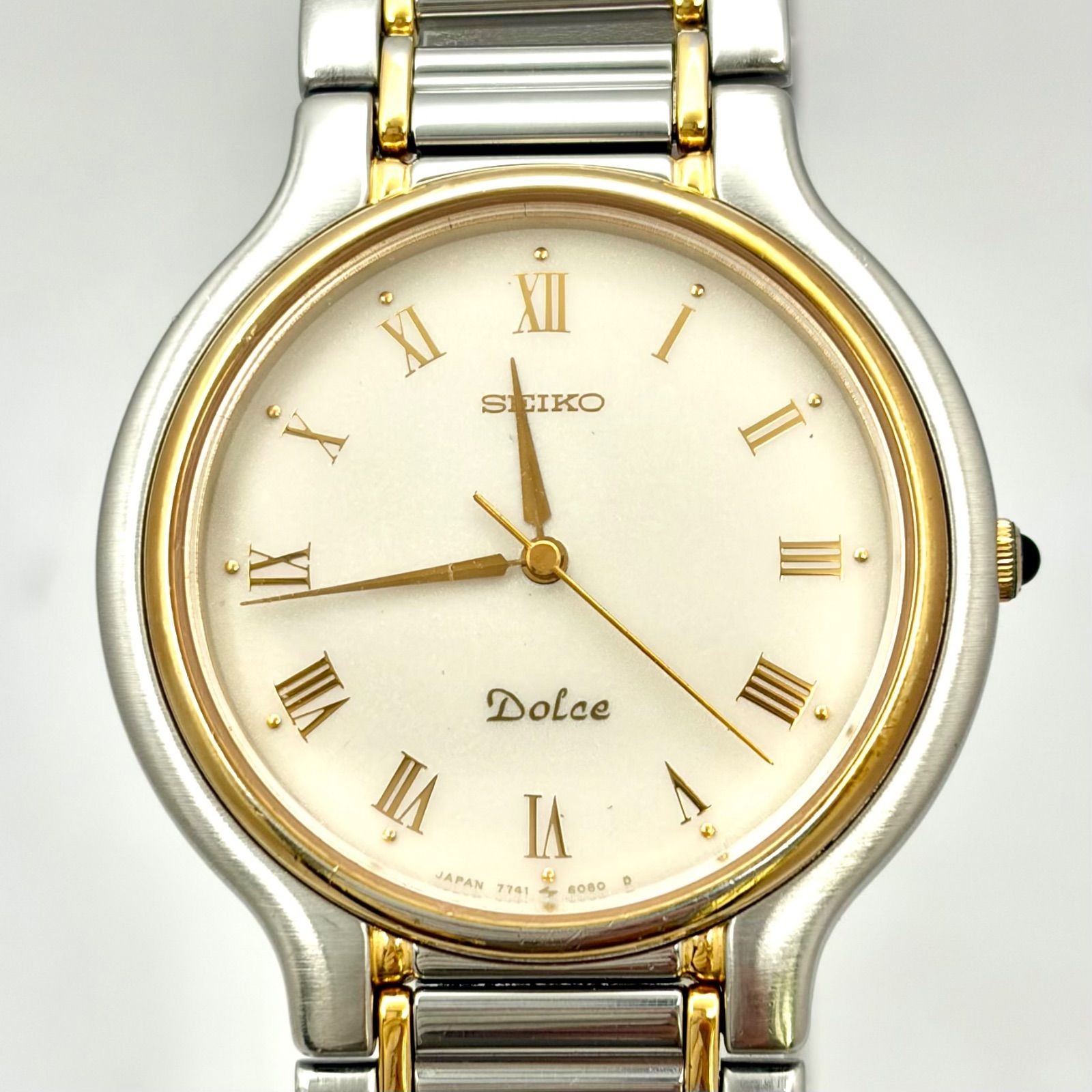 Seiko Dolce Men’s Roman Dial 7741-6050 Battery Watch Used