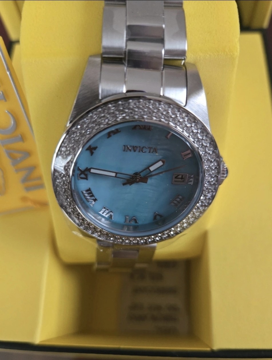36051 Invicta Angel Women’s Mother Of Pearl Dial Austrian Crystal 34mm