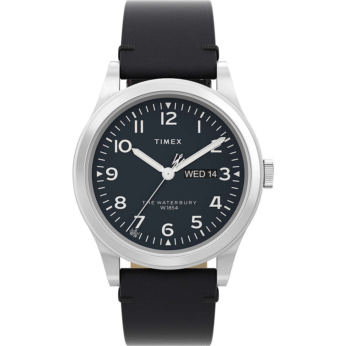 TIMEX WATERBURY TW2W14700 Genuine Black Leather Men’s Watch