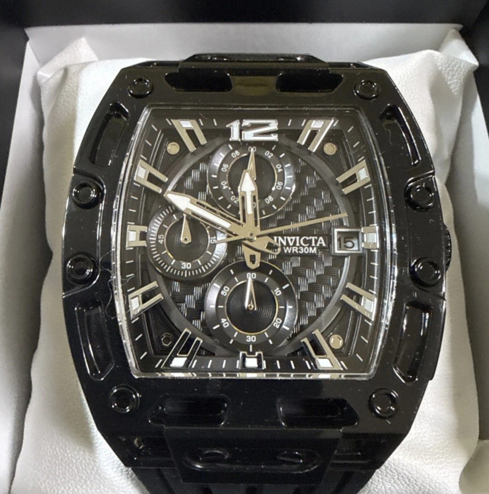 Invicta S1 Rally Men’s 42mm Black carbon ￼Chronograph Watch Model 70146 – NEW