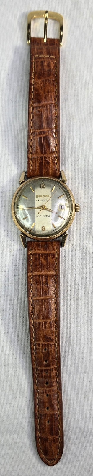 Vintage 1968 Bulova Watch 23 Jewel. Self-Winding. 10K RGP Bezel – Needs Repair