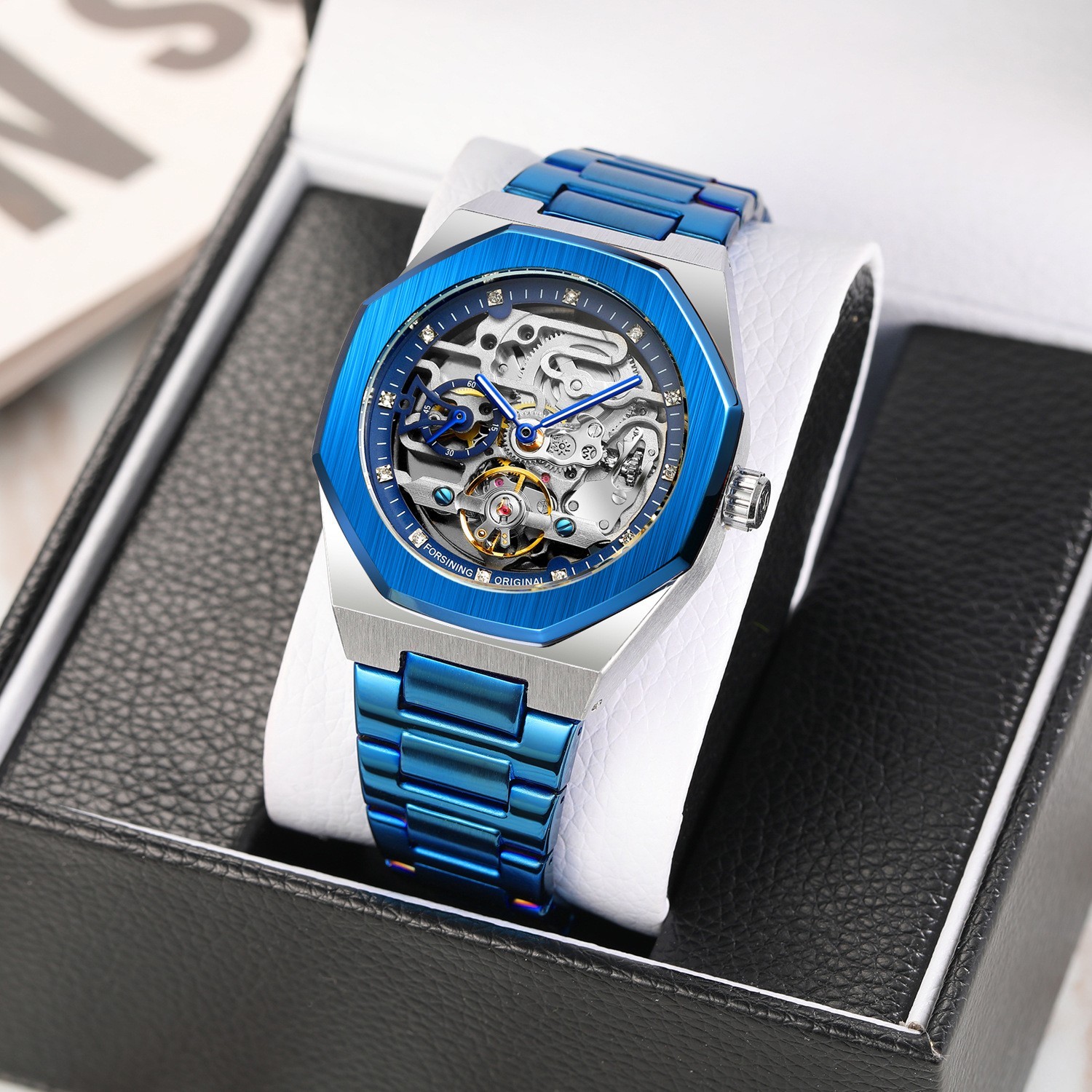 Luxury Men’s Automatic Mechanical Watch Luminous Skeleton Triple Sub-Dial Sport