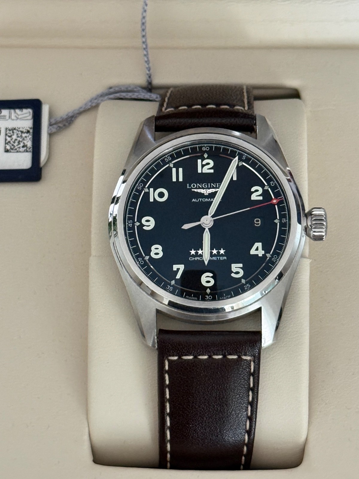 Longines Spirit Auto COSC 40 mm – Black Dial w/Leather Reference: L3.810.4.53.0