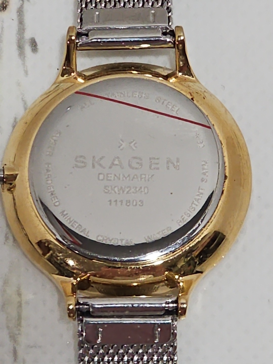 SKAGEN Anita Women Watch Gold Tone Stainless SKW2340 Silver Gemmed Dial