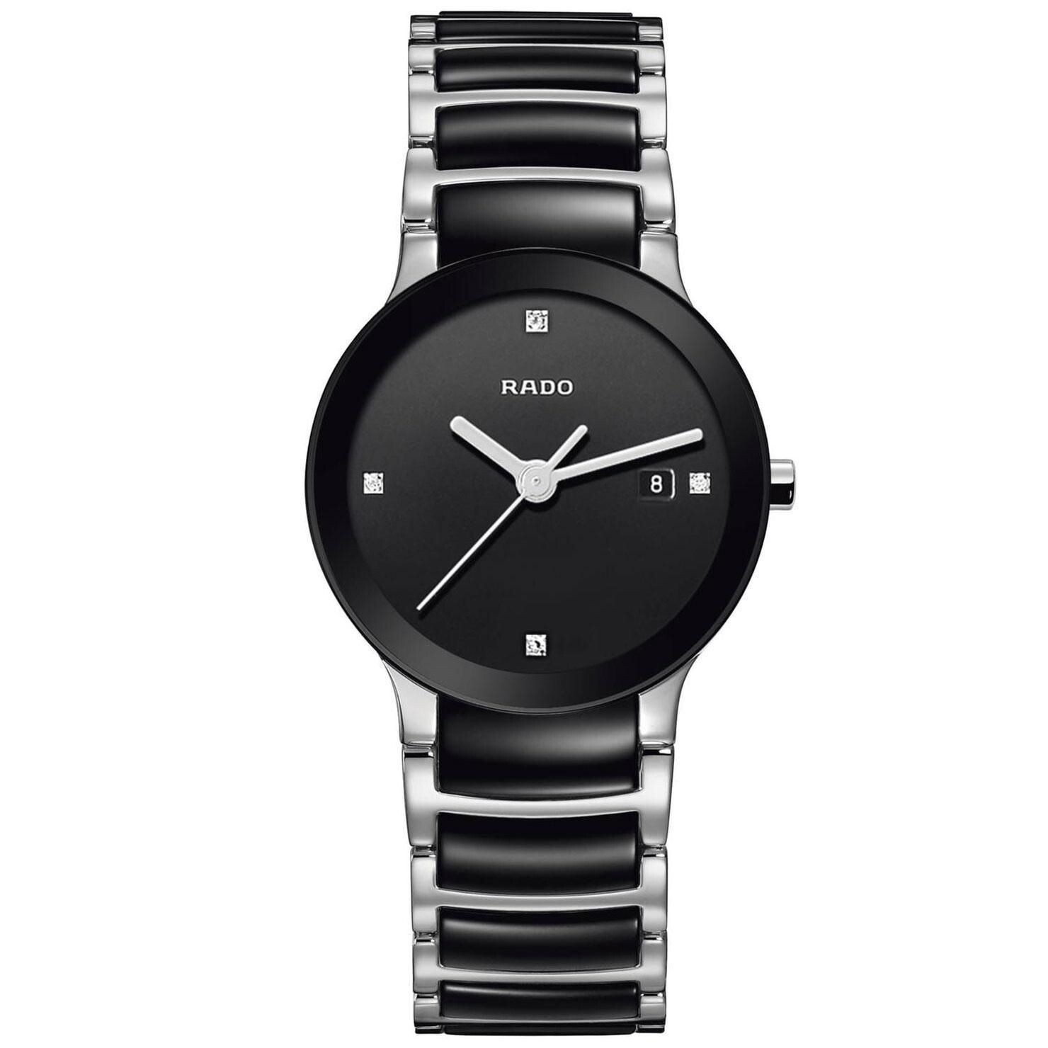 Rado Centrix Quartz Diamond Black Dial Stainless Steel Ladies Watch R30935712