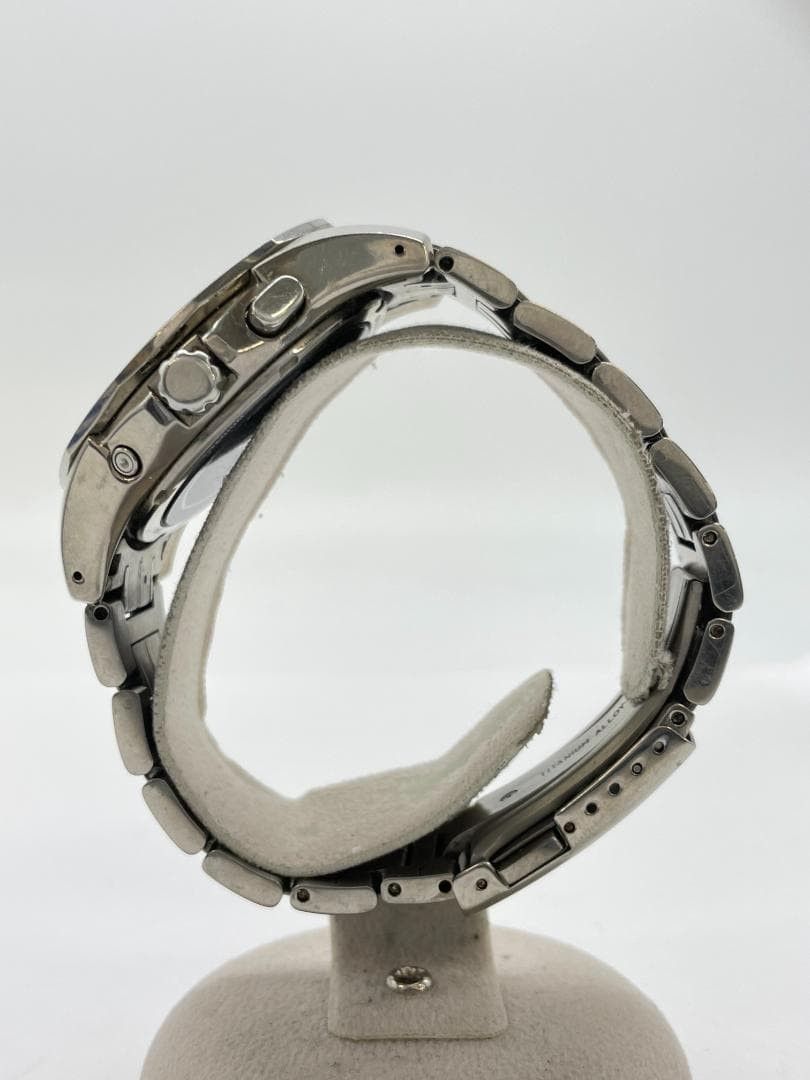 Seiko Brightz 8B43-0AA0 Radio Wave Control Solar White Dial Watch Used