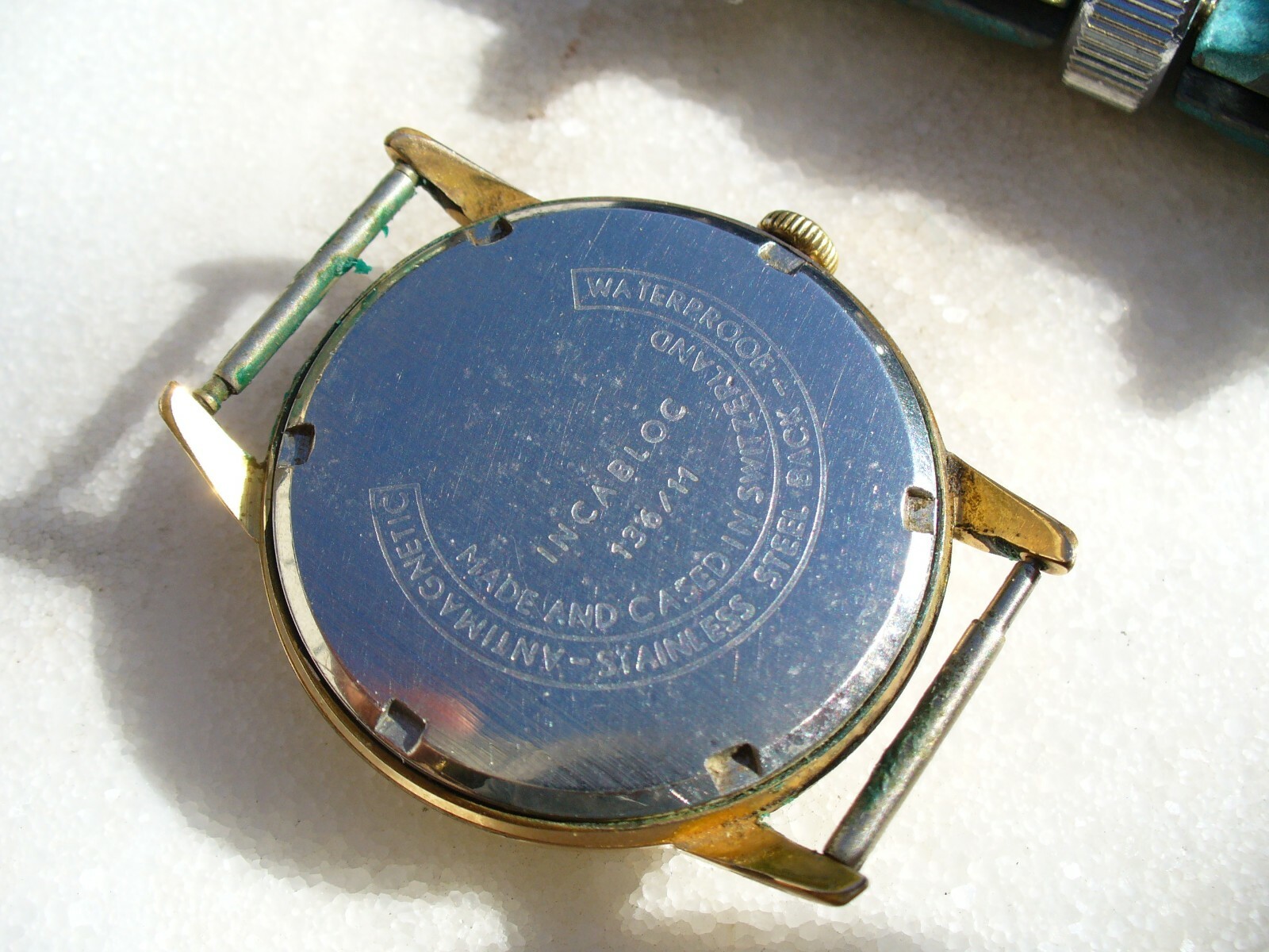 AUREOLE Waterproof Incabloc 34.5mm Red Date Screw Bottom Watch Works