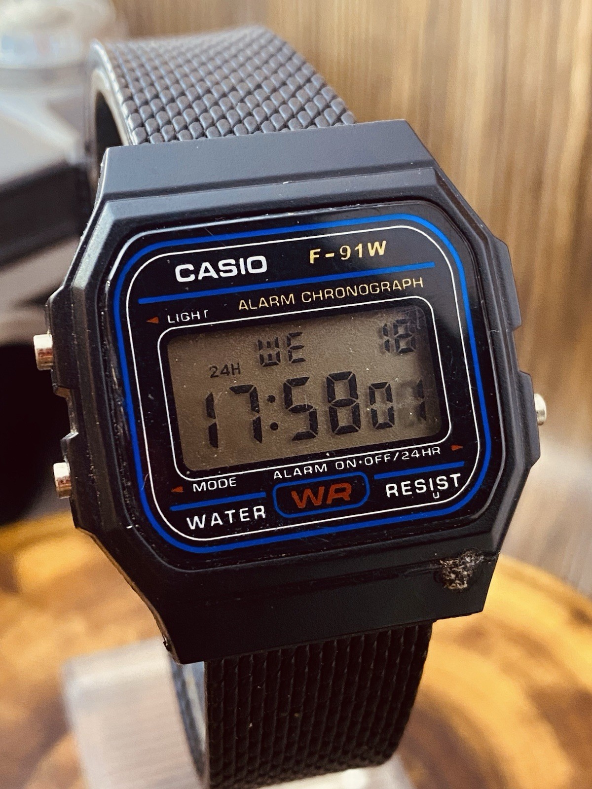 Cascio Chronograph Watch 593 F-91W Speidel Expansion Band Alarm WR #2632