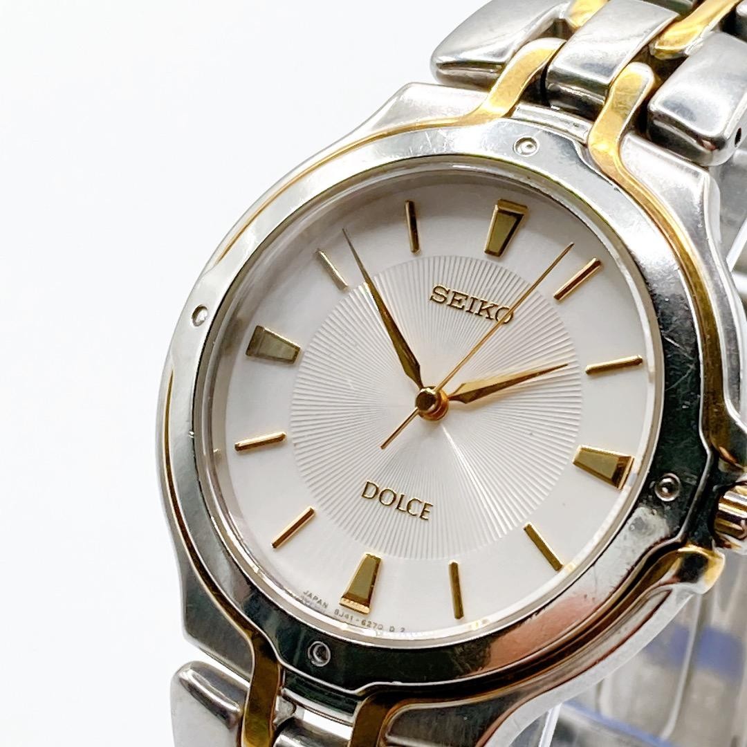 Seiko Dolce 8J41-6150 Quartz Mens Watch White Dial Wrist 18cm