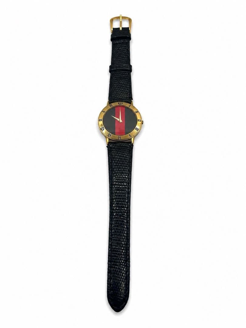 Gucci Sherry Line Vintage Quartz Wristwatch Black Red Green Dial 0.8 in