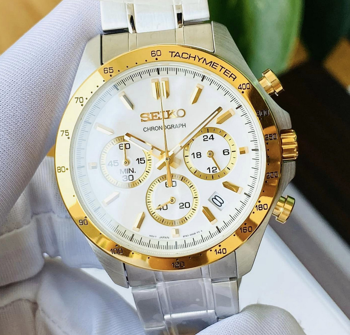 Seiko Spirit SBTR024 Chronograph White Dial Stainless Steel Men’s Watch