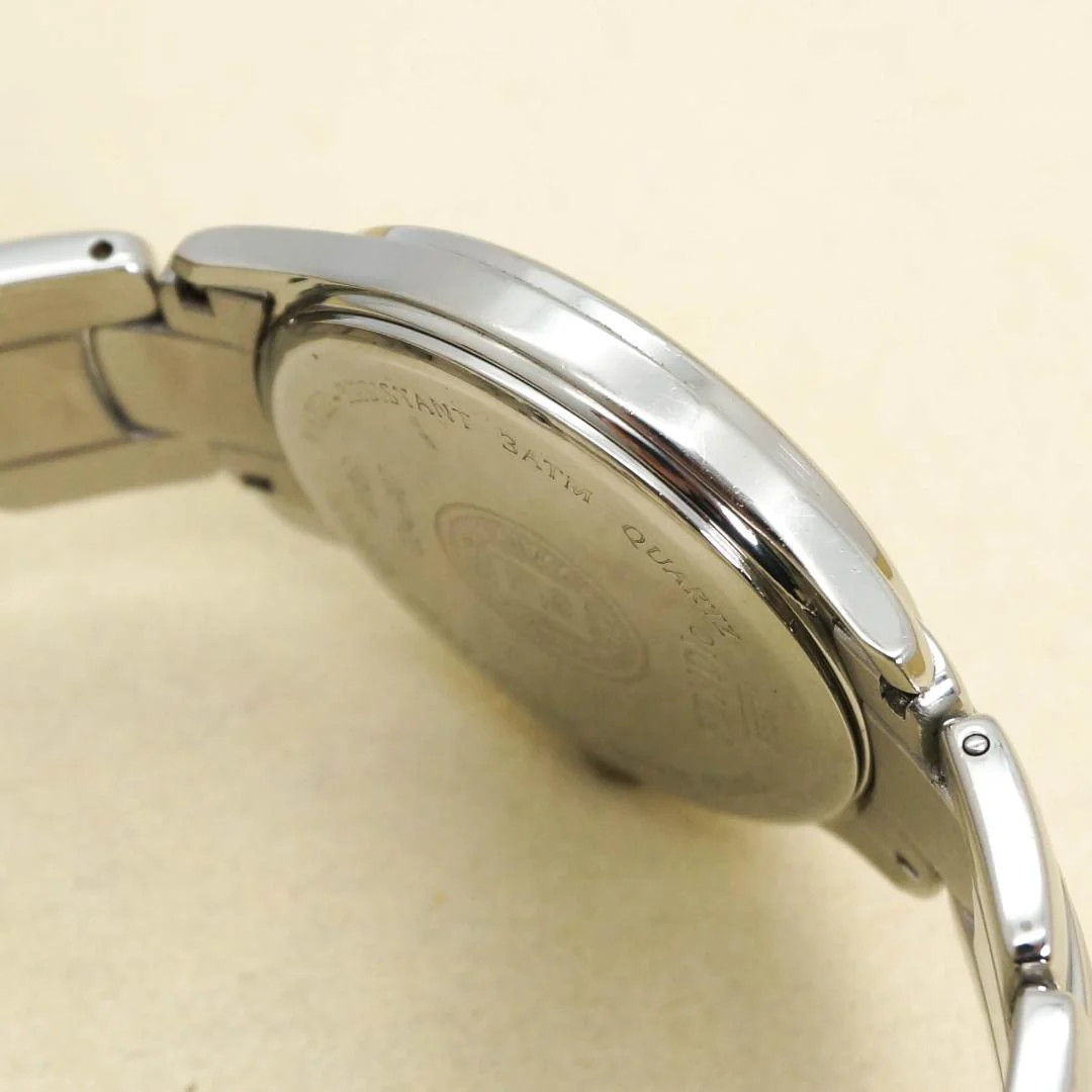 FENDI 210G Mens Round 34mm Stainless Steel Salmon Pink Quartz Date Watch