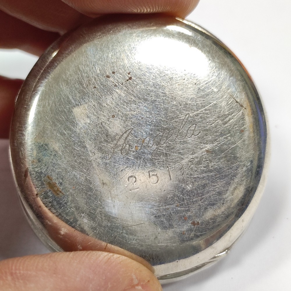 Longines White Dial Double Time Steel Pocket Watch