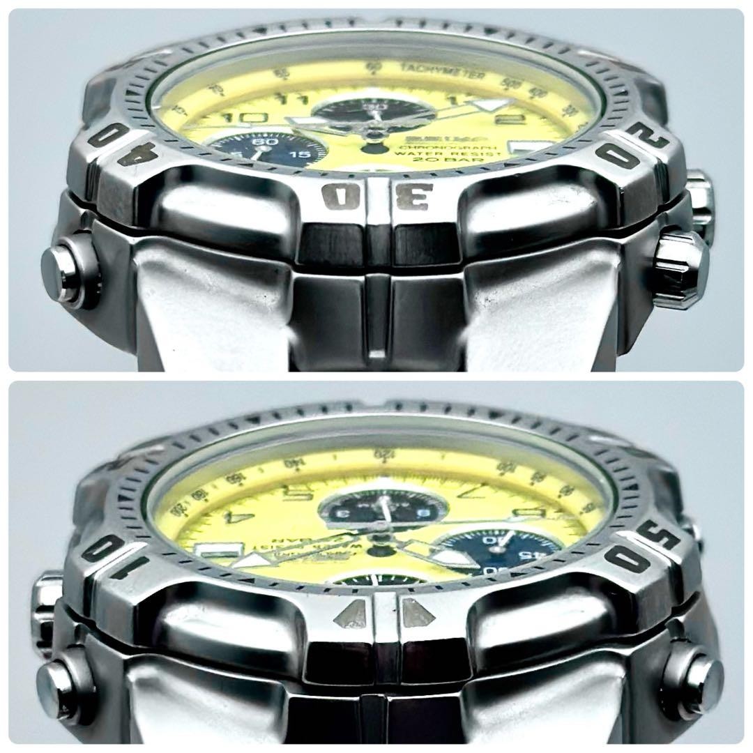 Rare Seiko Chronograph 7T32 6K50 Yellow Dial Watch