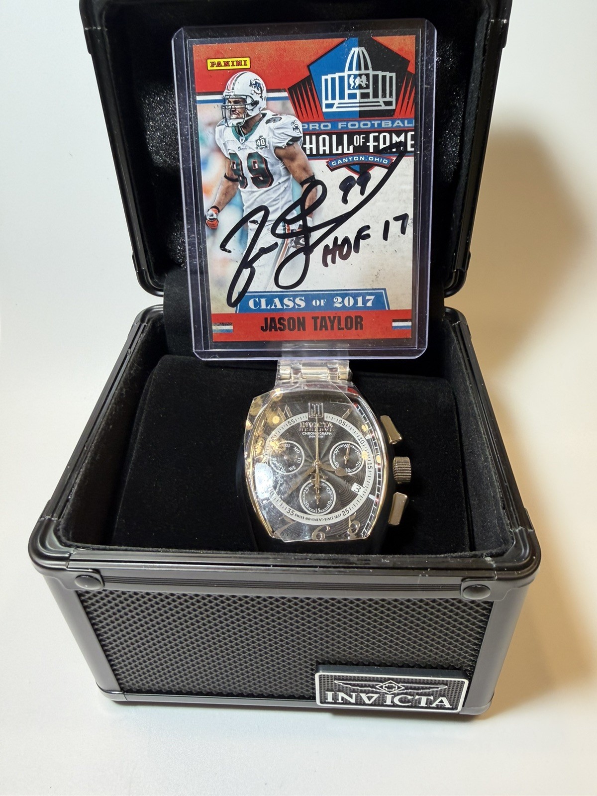 Invicta Reserve Prototype Jason Taylor Watch W/case HOF auto Card