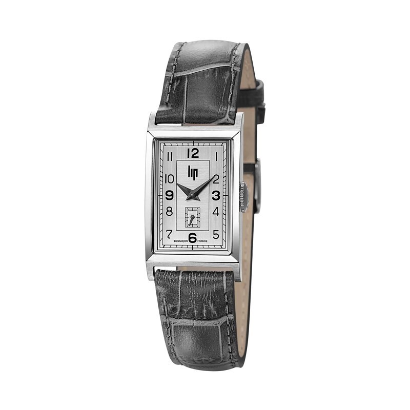 Lip Churchill T18 671000 Mens Gray Leather Strap Analog Dial Quartz Watch 38.5mm