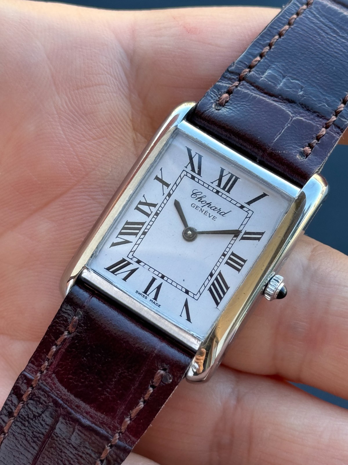 Chopard Tank Watch Manual Cal.895 Mens 8014 1 Swiss Made Year 1980 Rectangular