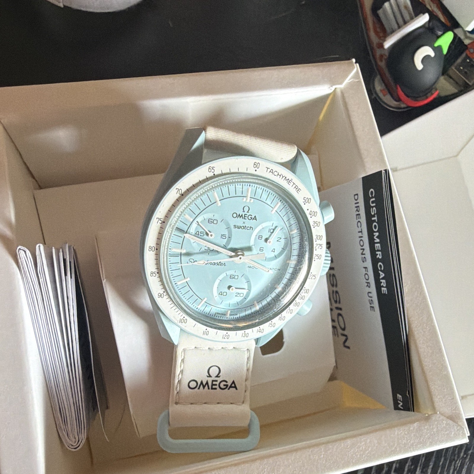 OMEGA X Swatch Speedmaster Mission to Uranus Blue/White Quartz Chronograph