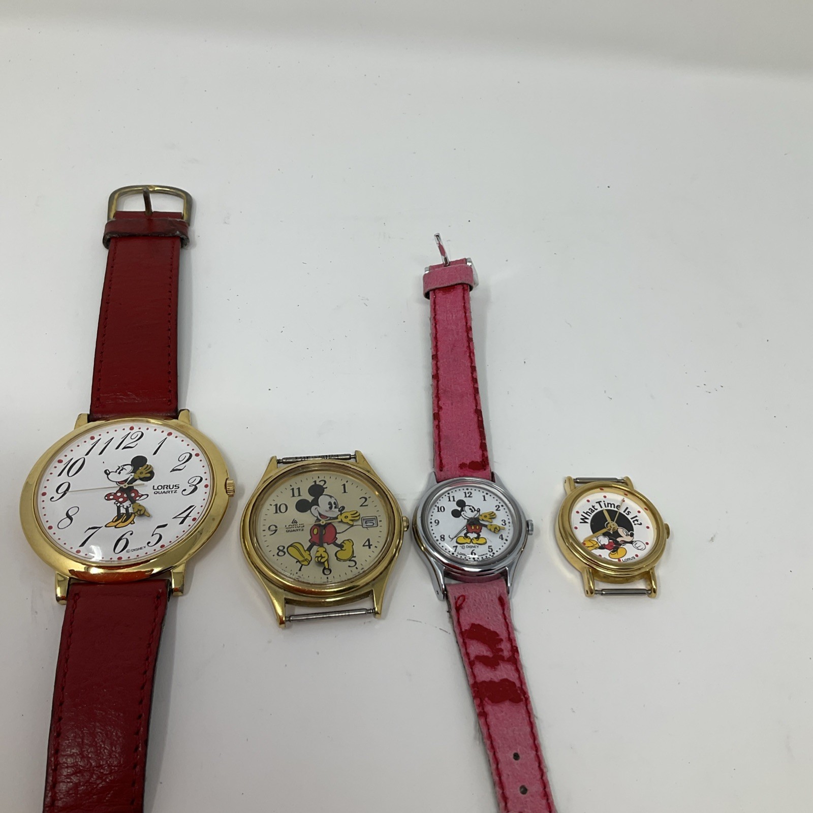 Lot of 4 Lorus Disney Mickey Mouse Watches – Working