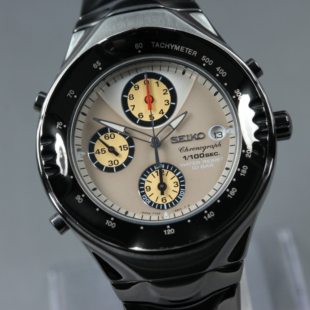 Rare Near MINT SEIKO Macchina Sportiva 7T52-6B20 Chronograph Giugiaro Qz Men’s