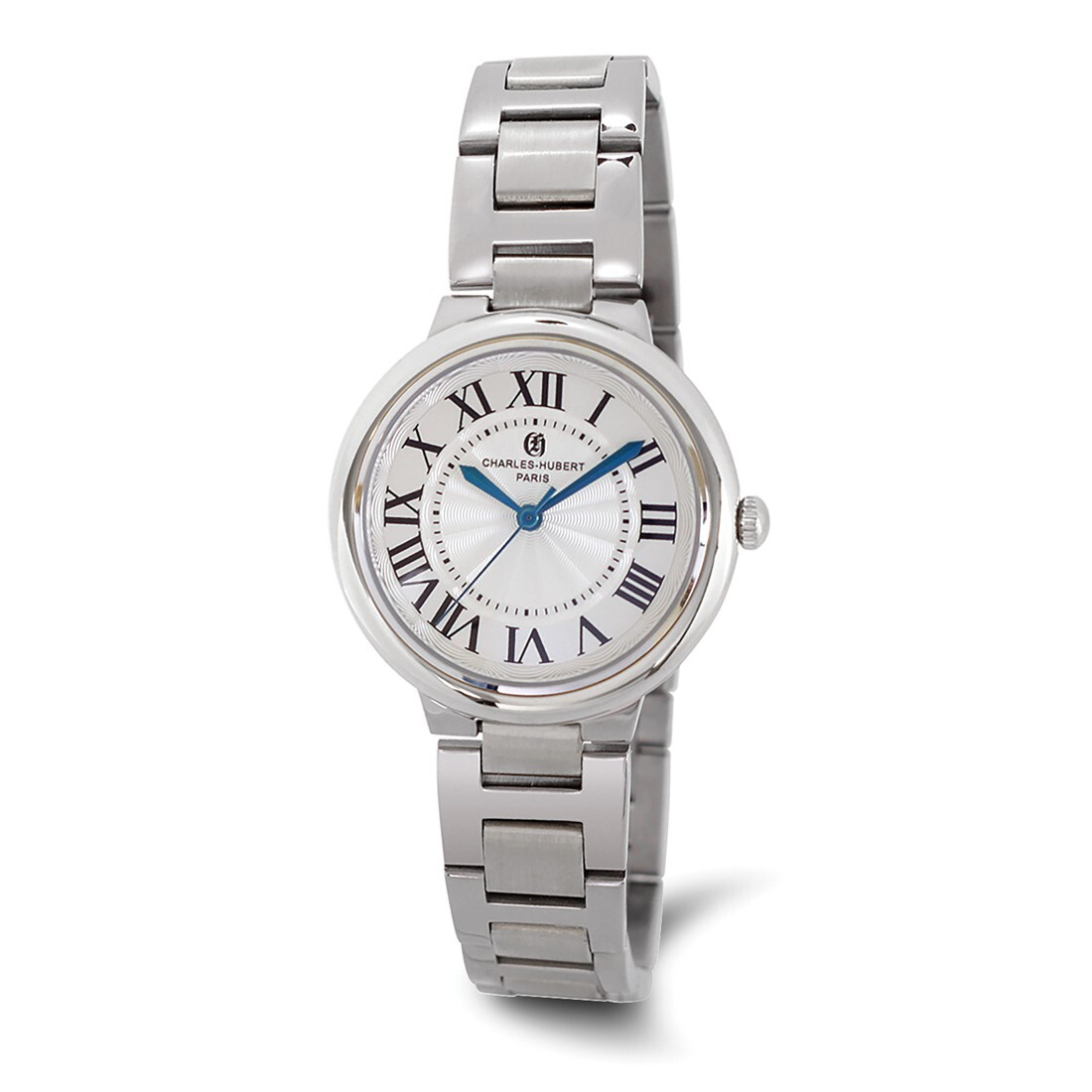 Charles Hubert 33mm Unisex Silver-Tone Dial Stainless Steel Quartz Watch