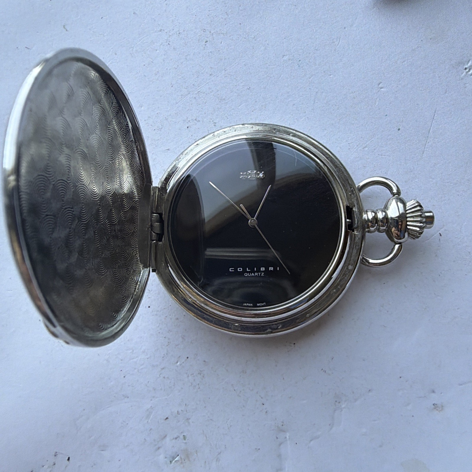AY54 Colibri Quartz Pocket Watch SulverTone Arabic Numerals Polished New Battery