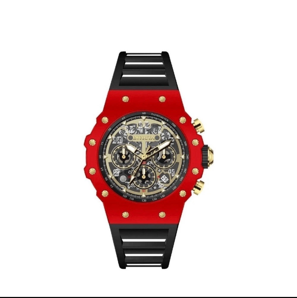 Invicta Racing Vaulthan Men’s Watch – 44mm, Black & Red (69685)