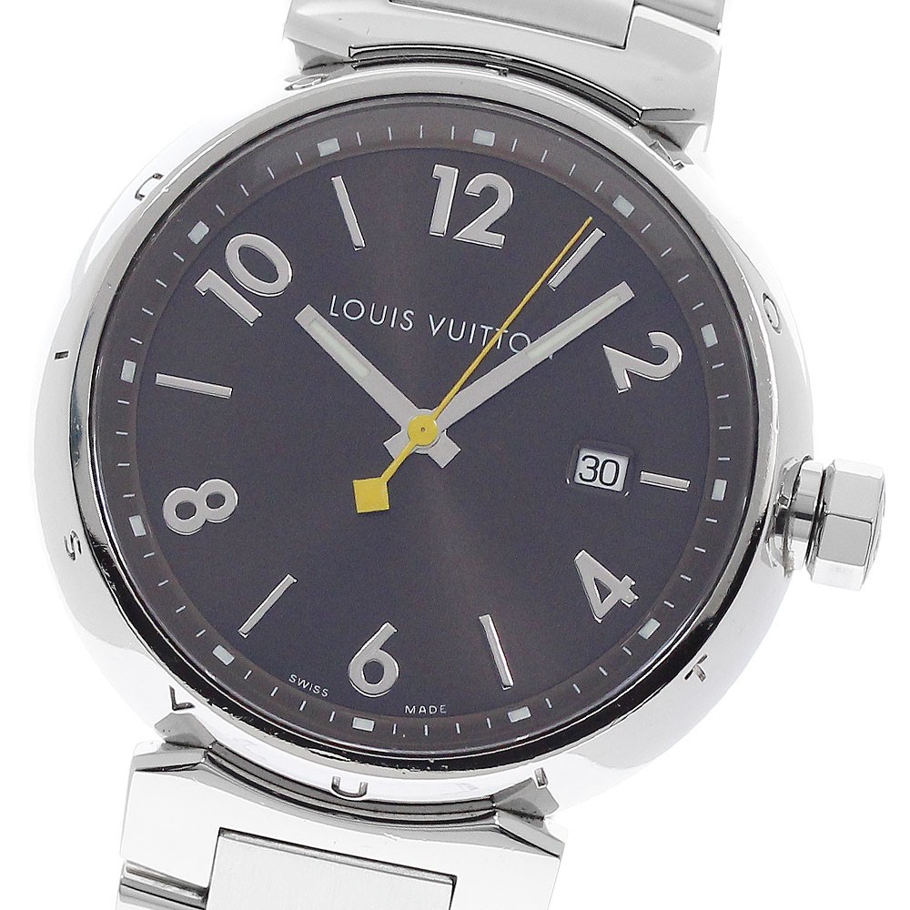LOUIS VUITTON Tambour Q1111 Date Brown Dial Quartz Men’s Watch_950564