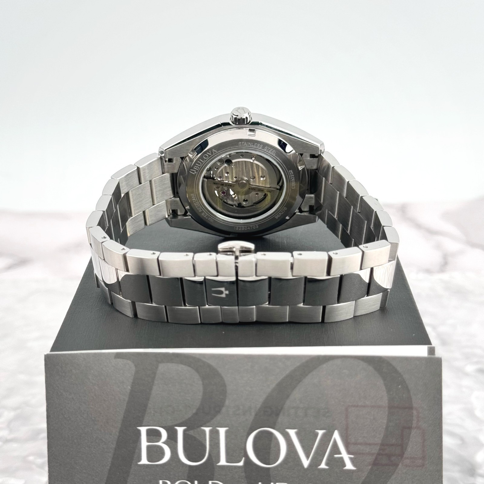 Bulova Surveyor Automatic Black Dial Silver Stainless Steel Men’s Watch 96A270