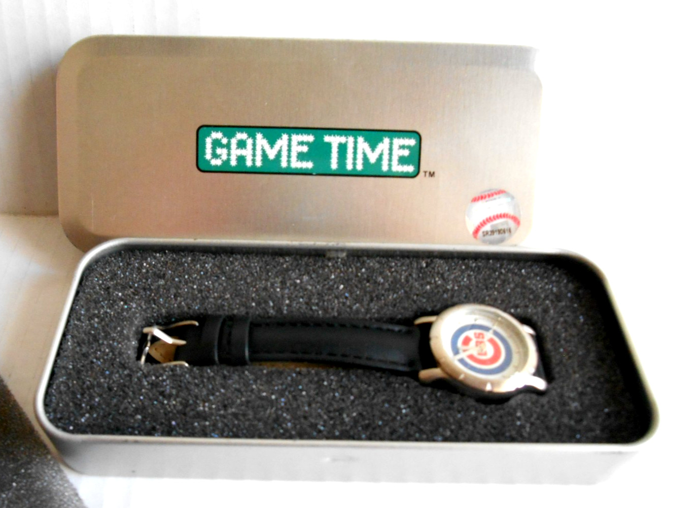 Game Time CHICAGO CUBS Major League Baseball Wrist watch Black Leather Sports
