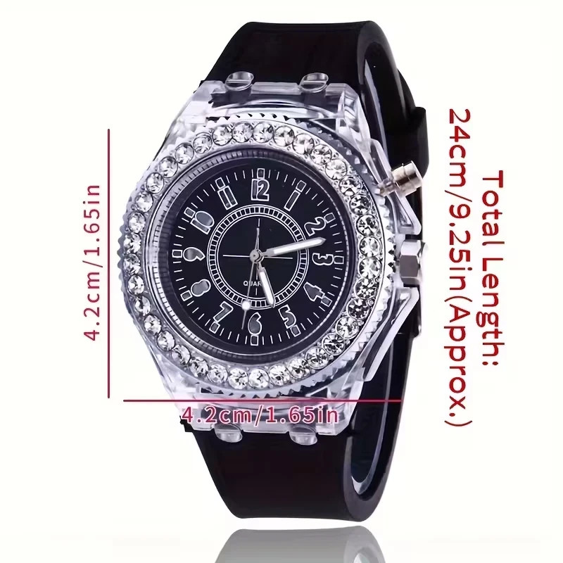 Luminous LED Watch Silicone Quartz Wristwatch Glow in the Dark ,men,boys,women