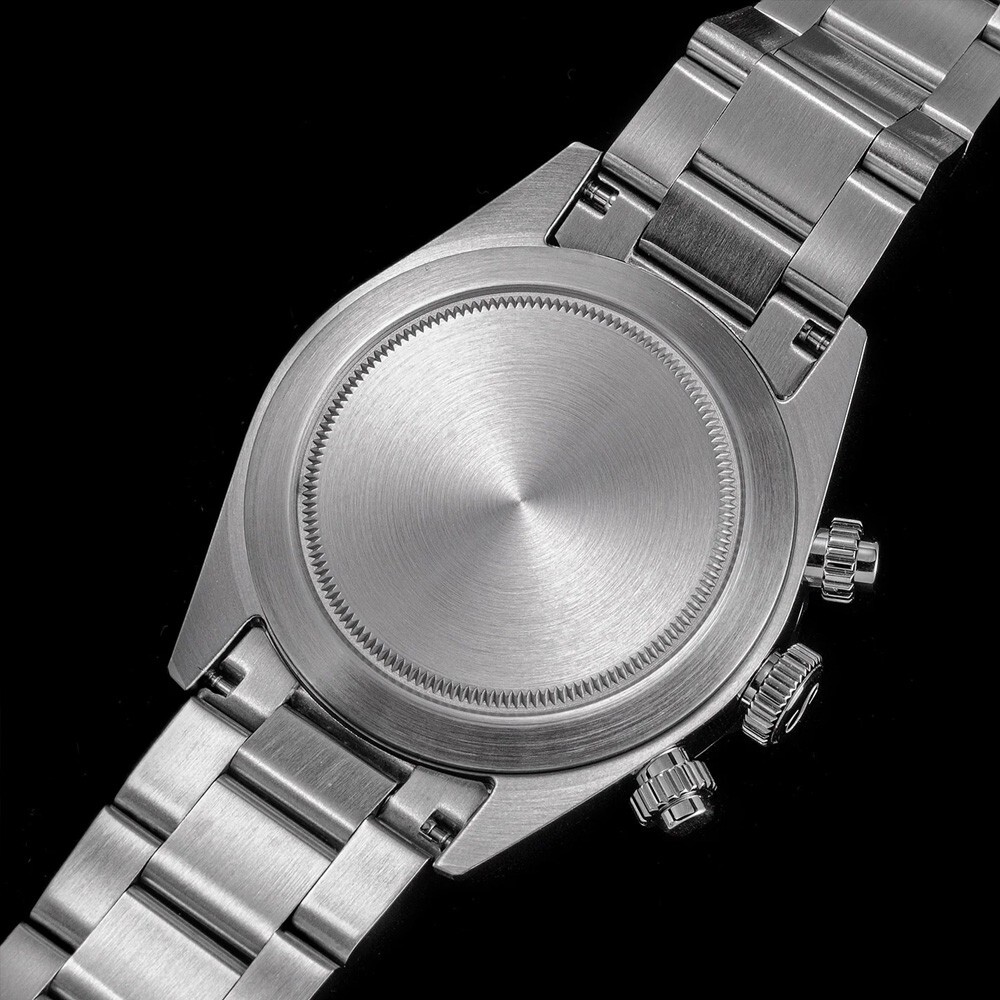 Sugess S457 Mechanical Chronograph Steel Black White Sapphire Men’s Watch