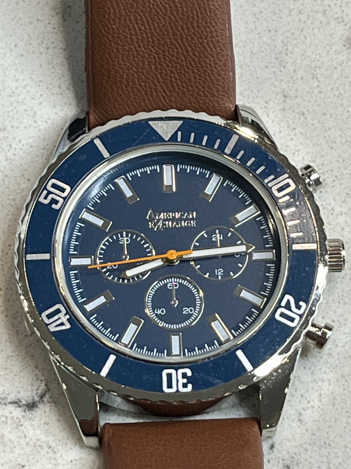 American Exchange Men’s Ocean Blue Metal Alloy Watch & 4 Bracelet Gift Set NIB