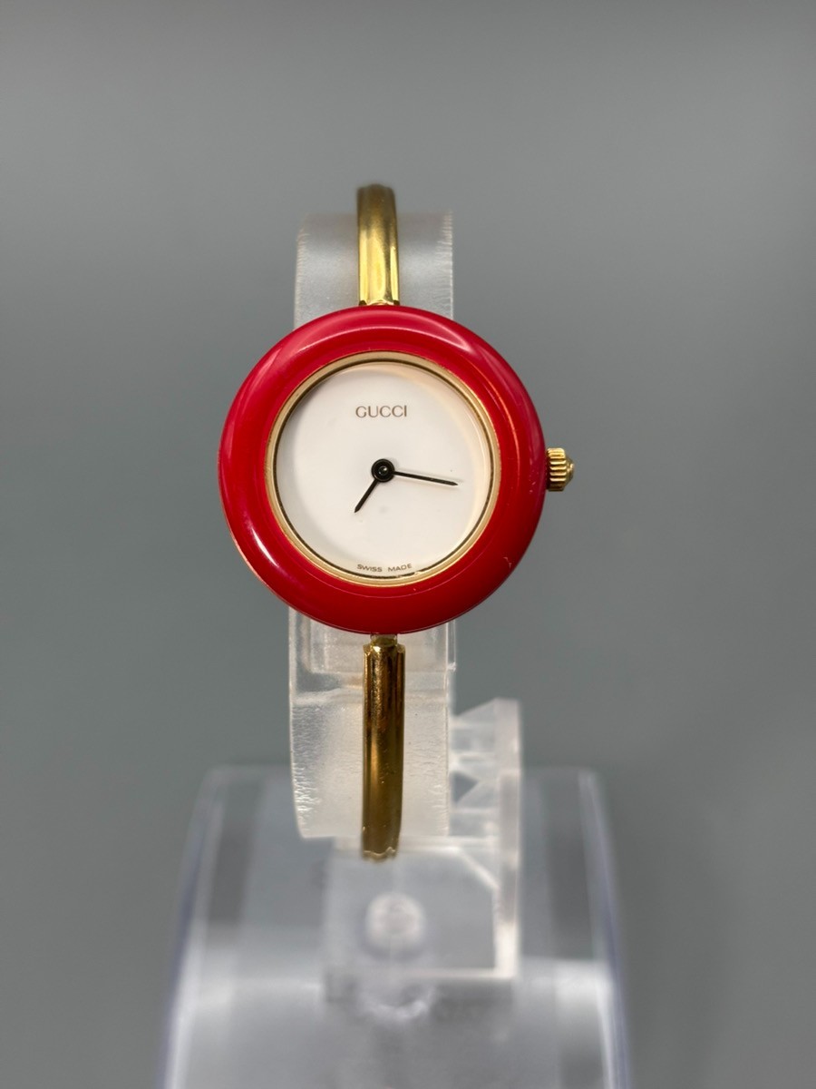 [Near MINT] Gucci Change Bezel 11/12.2 11 Color Quartz Gold White Watch Box Work