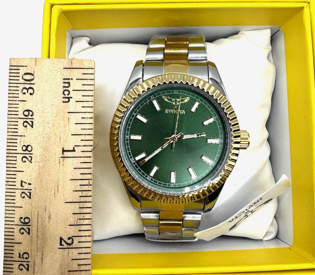 Invicta specialty Men’s Quartz 40 mm Green Dial Two-Tone Watch 69012