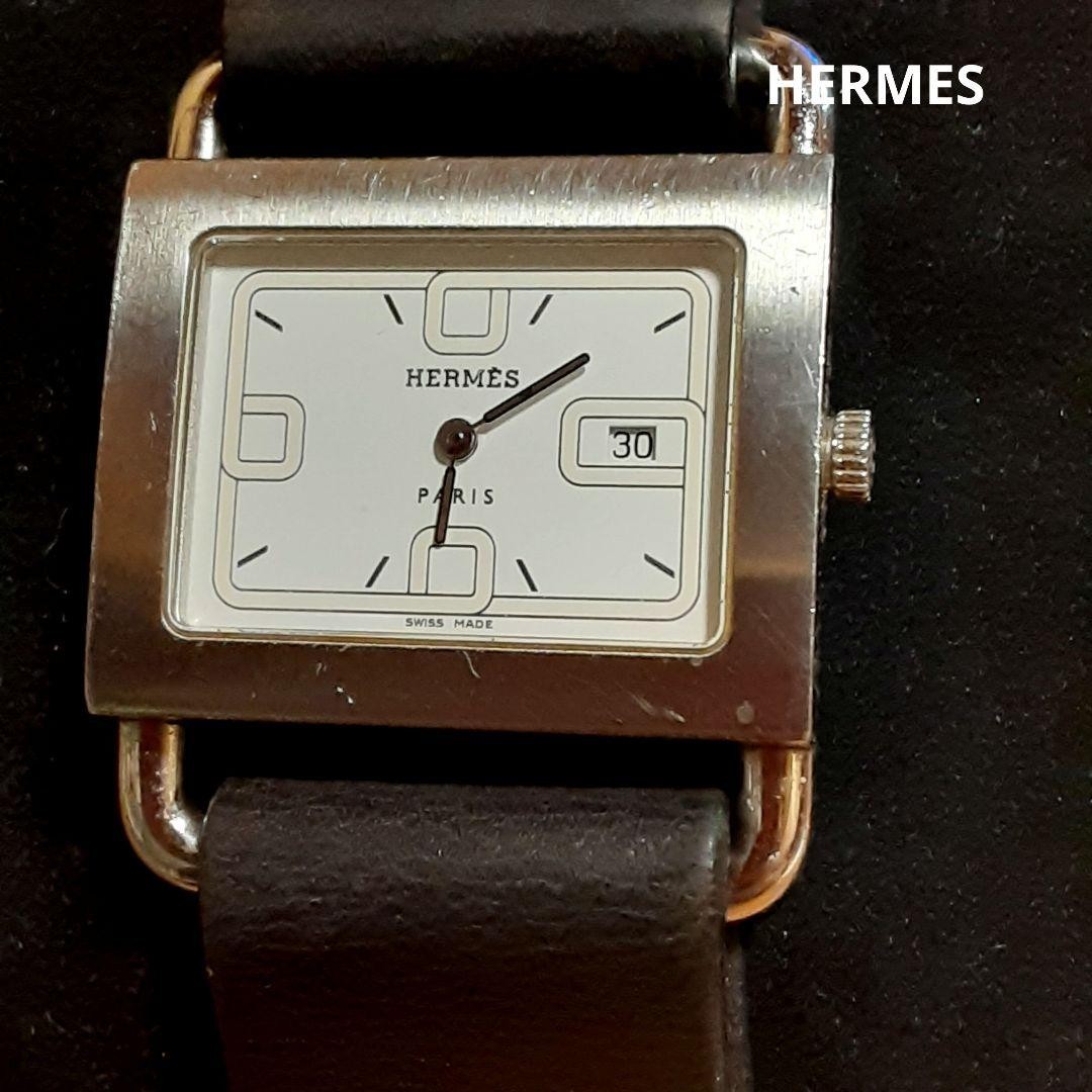 HERMES Barenia BA1.510 Date Quartz Watch 32mm Original Working Used