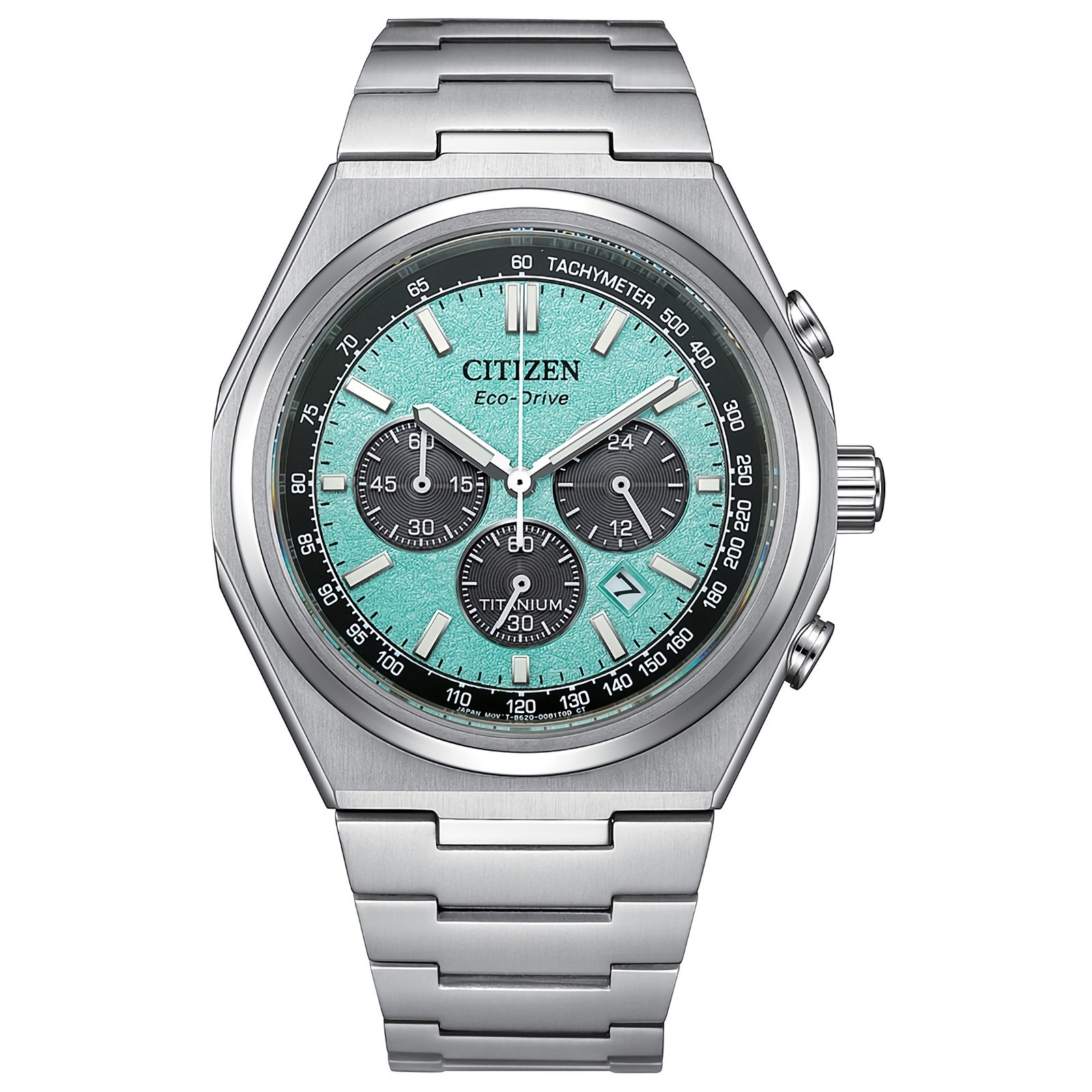 CITIZEN Zenshin CA4610-85M Eco-Drive Light Blue Dial Chronograph Titanium Watch