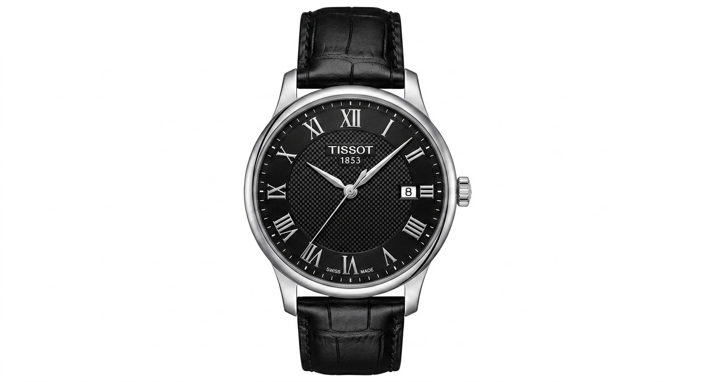 Tissot Men’s T-Classic Quartz Black Dial Watch – T1294101605300 NEW