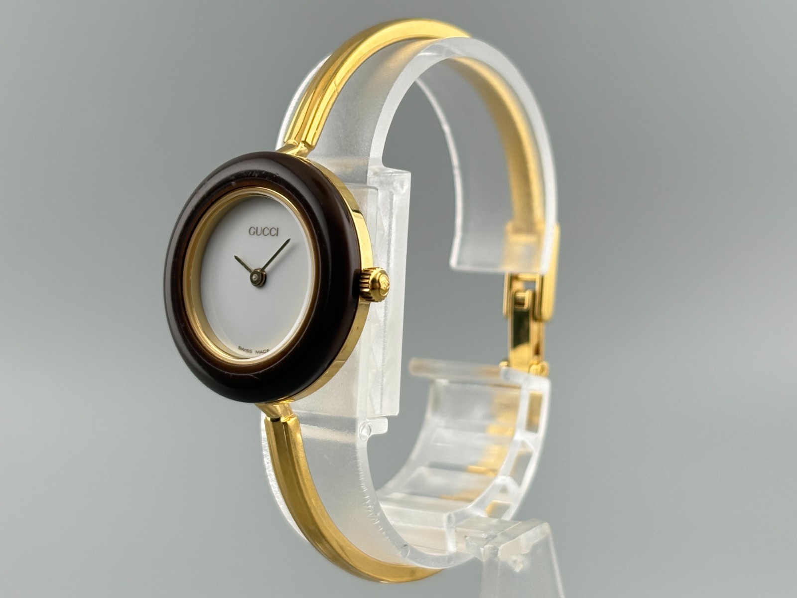 [Excellent] Gucci Change Bezel 11/12.2 Gold Brown Watch Auth