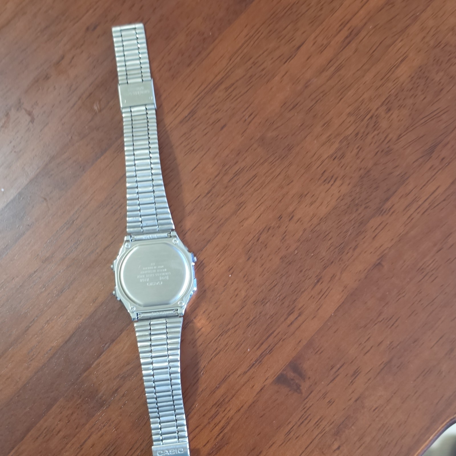 Casio A158W Digital Wristwatch Silver Stainless Steel Alarm Chronograph