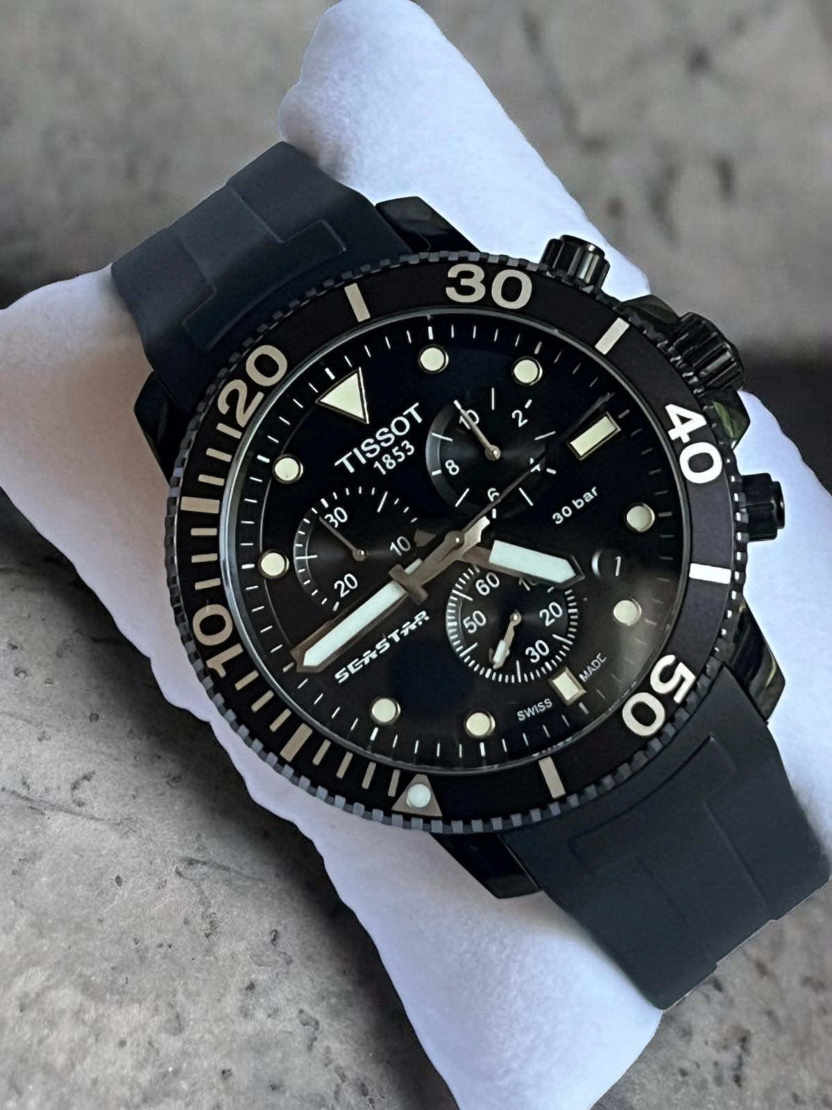 Tissot Seastar 1000 Chronograph T120.417.37.051.02 Men’s Watch Black Dial 45.5mm